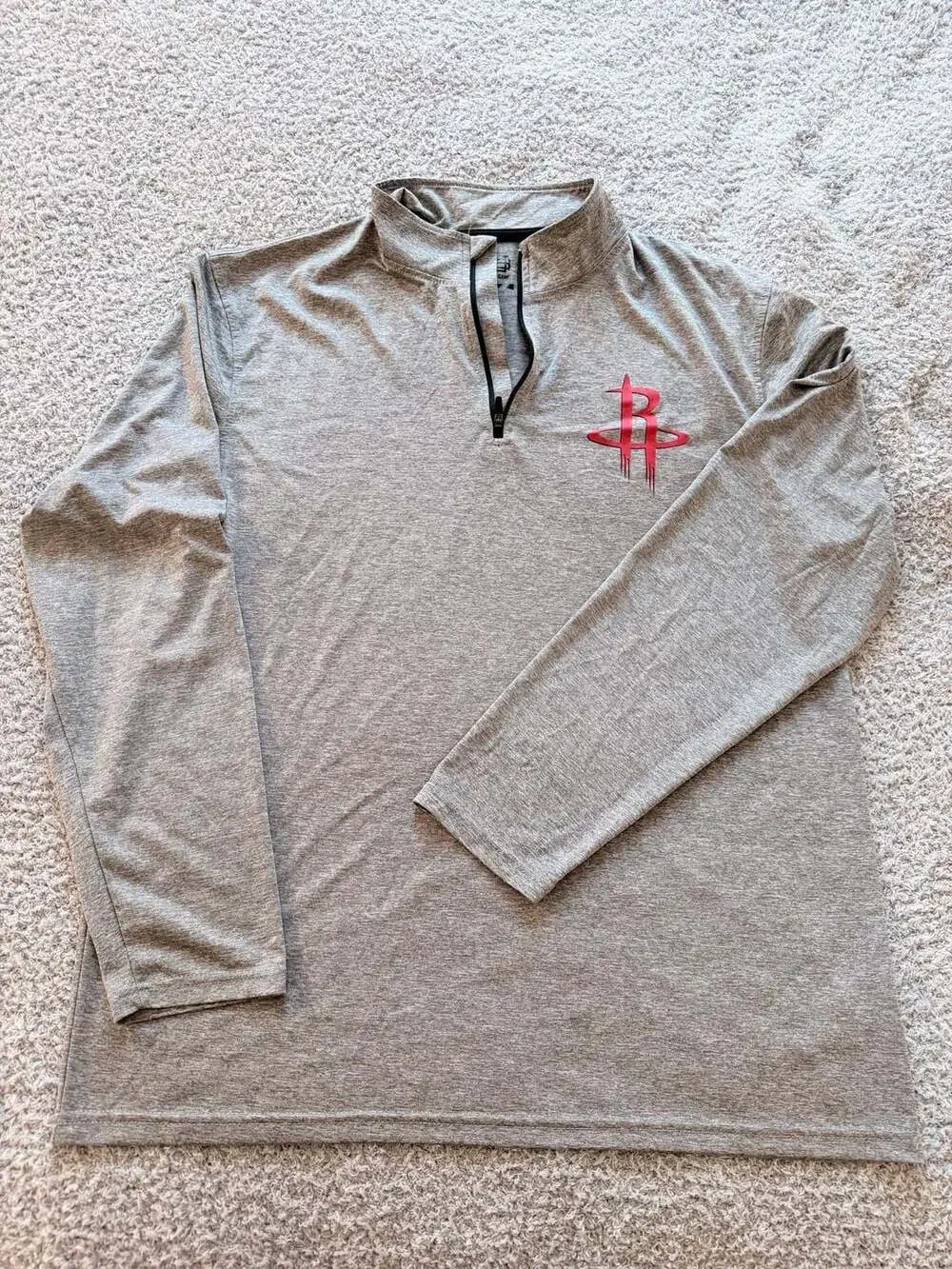 Ultra Game NBA Houston Rockets Quarter-Zip Pullover Size X Large Gray